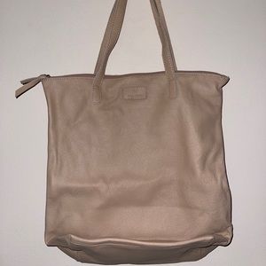 Tan Leather JM New York Tote Bag